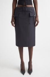Pinstripe Wool & Mohair Cargo Pencil Skirt at Nordstrom