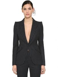 Pinstripe Wool Blazer at Luisaviaroma