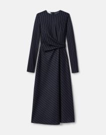 Pinstripe Wool Jersey Long Sleeve Dress at Lafayette 148 New York