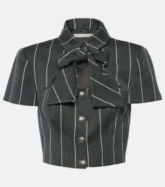 Pinstripe cropped wool-blend jacket at Mytheresa