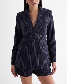 Pinstripe double breasted blazer at Express