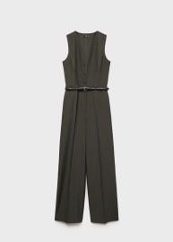 Pinstripe jumpsuit with belt - Women MANGO USA at Mango