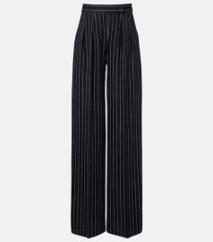 Pinstripe pleated wide-leg pants at Mytheresa