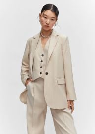 Pinstripe suit blazer - Women MANGO OUTLET USA at Mango Outlet