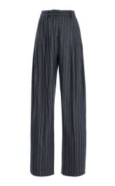 Pinstriped Wool-Blend Wide-Leg Pants By Carolina Herrera at Moda Operandi