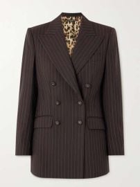 Pinstriped double-breasted wool-twill blazer at Net a Porter