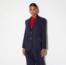 Pinstriped jacket in cool wool fabric at Elisabetta Franchi