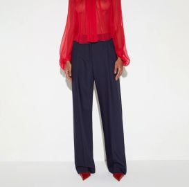 Pinstriped trousers in cool wool fabric at Elisabetta Franchi