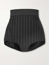 Pinstriped wool-blend twill shorts at Net a Porter
