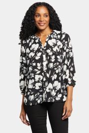 Pintuck Blouse - Bellefontaine Black NYDJ at NYDJ