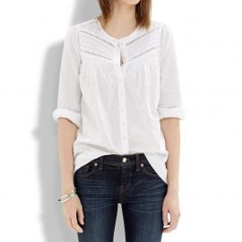 Pintuck Eyelet Blouse at Madewell