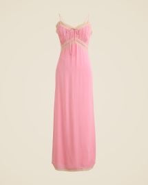 Pintuck Lace-trim Slip Dress In Crepe De Chine For Women JCrew at J. Crew