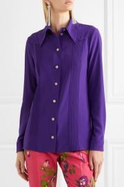 Pintucked silk crepe de chine shirt at Net A Porter