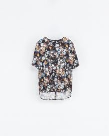 Piped Printed Top at Zara