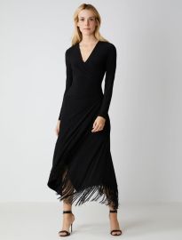 Piper Faux Wrap Fringe Dress - at BCBGMAXAZRIA