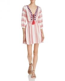 Piper Ramones Embroidered Lace-Up Dress white at Bloomingdales