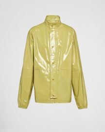 Pistachio Green Glossy leather jacket Prada at Prada