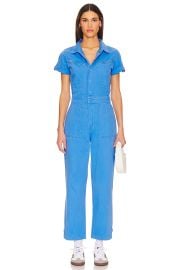 Pistola Campbell Aviator Flight Suit in Blue Belle at Revolve