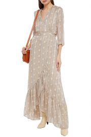 Pisy printed metallic jacquard maxi wrap dress at The Outnet