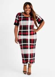 Plaid Bodycon Mini Dress by Ashley Stewart at Ashley Stewart