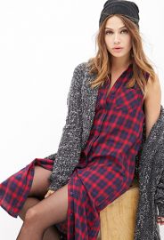 Plaid Button-Down Midi Dress  Forever 21 - 2000120163 at Forever 21