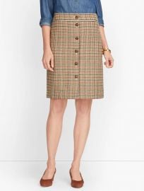 Plaid Button Front Skirt at Talbots