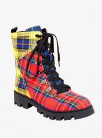 Plaid Combat Boot from Hot Topic at Hot Topic