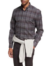 Plaid Cotton Shirt by Ermenegildo Zegna at Neiman Marcus