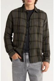 Plaid Cotton Twill Button Up Shirt Jacket at Nordstrom Rack