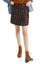 Plaid Double-Breasted Mini Skirt at Madewell