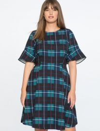 Plaid Fit and Flare Dress by Eloquii at Eloquii