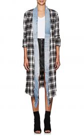 Plaid Flannel and Denim Long Kimono by Greg Lauren at Barneys