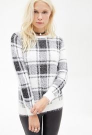 Plaid Fuzzy Knit Sweater  Forever 21 - 2000119920 at Forever 21