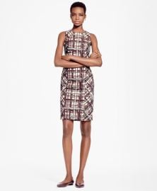 Plaid Jacquard Cotton Sheath Dress at Brooks Brothers