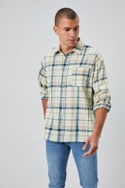 Plaid Linen-Blend Shirt at Forever 21