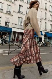 Plaid Midi Skirt at AliExpress