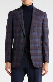 Plaid Notch Lapel Wool Sport Coat at Nordstrom Rack