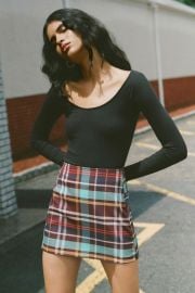 Plaid Notch Pelmet Mini Skirt at Urban Outfitters