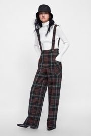 Plaid Overall Jumpsuit at Zara