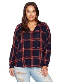 Plaid Peasant Top at Amazon