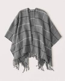 Plaid Poncho by Abercrombie at Abercrombie