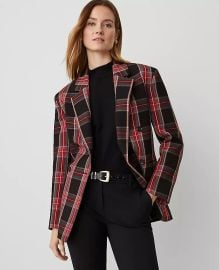 Plaid Relaxed Double Breasted Blazer at Ann Taylor