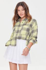 Plaid Roll-Tab Shirt at Forever 21