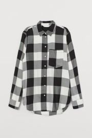 Plaid Shirt - Blackwhite checked - Ladies  HampM US at H&M