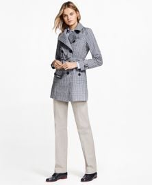 Plaid Stretch Cotton Trench Jacket at Brooks Brothers