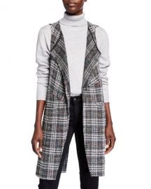 Plaid Tweed Wrap Vest at Last Call