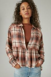 Plaid Western Babydoll Shirt at Lucky Brand