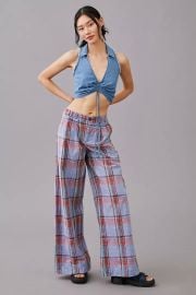 Plaid Wide-Leg Trousers at Anthropologie