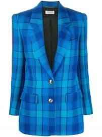 Plaid Wool Blazer by Saint Laurent at Farfetch