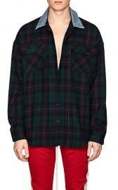 Plaid Wool Flannel Oversized Shirt at Barneys